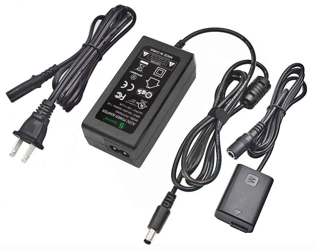 Gonine AC-PW20 Power Supply AC Adapter NP-FW50 Dummy Battery DC Coupler Set, for Sony Alpha A6500, A6400, A6300, A7, A7II, A7RII, A7SII, A7S, A7S2, A7R, A7R2, A55, A5100, RX10 Cameras.