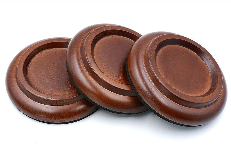 Piano Caster Cups Grand Piano Caster Cups Wood coasters Cups Piano Caster Pads for Grand Piano Hardwood Brown