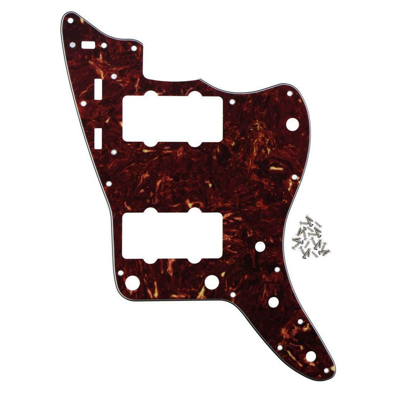 IKN 4Ply Red Tortoise Shell 65 60s Vintage Pickguard Guitar Scratch Plate w/Screws Fit American/Mexican Made Vintage Style Jazzmaster Pickguard Replacement