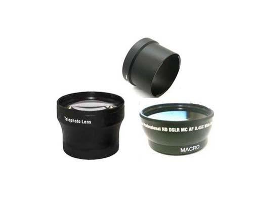 Wide + Tele Lens + Tube Adapter Bundle for Canon Powershot A610, Canon A620, Canon A630, Canon A640
