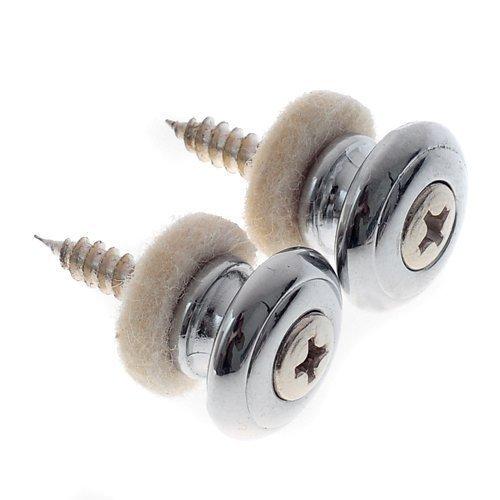 Haiker 2pcs Mushrooms Head Guitar Strap Buttons Strap Locks Chrome Guitar Parts