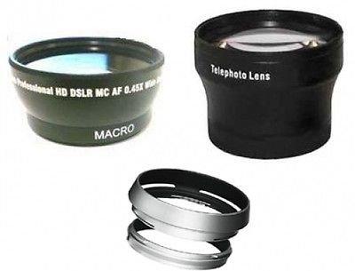 Wide +Tele Lens +Hood with Adapter Ring Tube Bundle for Fuji FujiFilm X100 X100s
