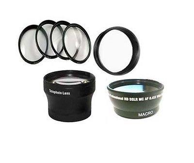 Wide Lens + Tele Lens + Macro Close Up + Tube for Nikon Coolpix P80 Digital