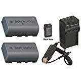 2 Batteries + Charger for JVC GY-HM100, JVC GY-HM100E, JVC GY-HM100U, JVC GZ-HD3, JVC GZ-HD3E, JVC GZ-HD3U