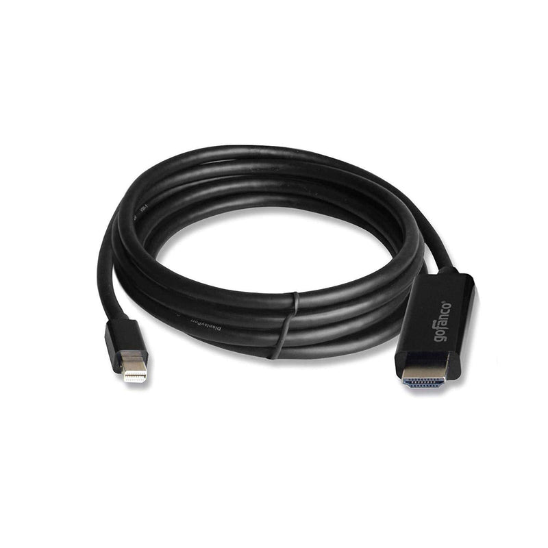 gofanco Mini DisplayPort to HDMI Cable (Thunderbolt 2 Compatible) Gold Plated 6 Feet Male to Male M/M for MacBook, Surface, Chromebook, Dell, HP and Other Computers to HDMI HDTVs or Monitors 1080P