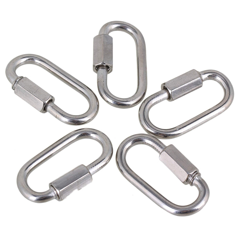CNBTR 35x20mm Stainless Steel M3.5 Snap Quick Hook Link Chain Fastener with Threaded Nut Pack of 5