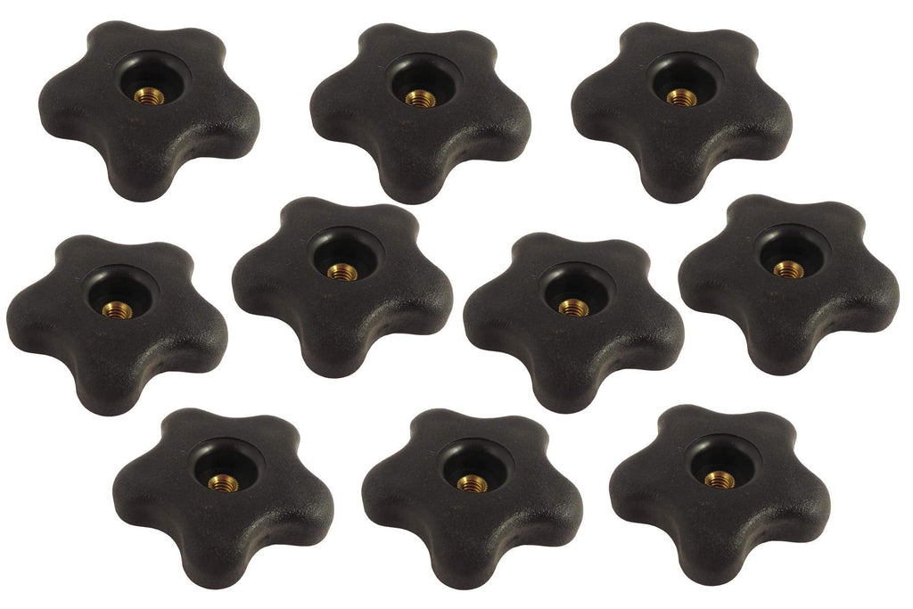 Taytools 770818 Lot 10 Each 3/8 16 Female Thread Star Knobs 2 inch Diameter with Through Insert