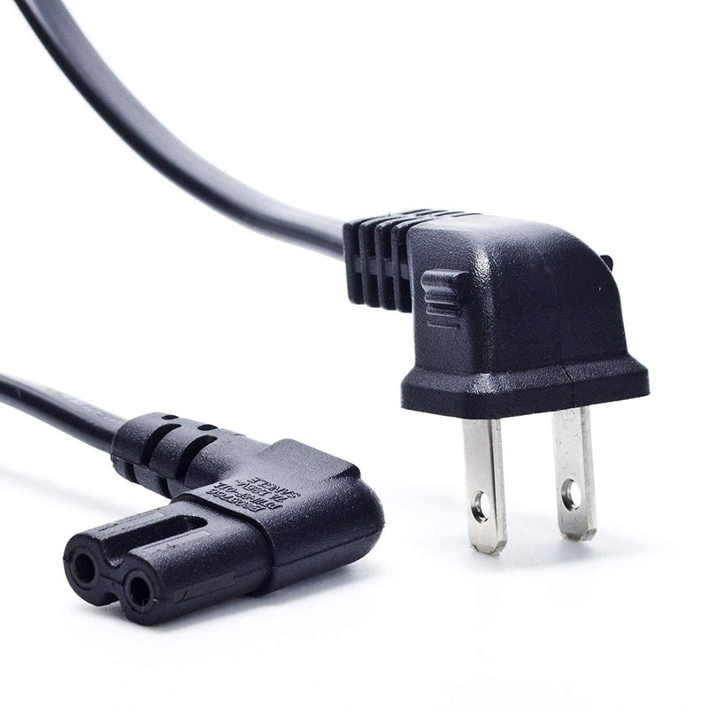 6 Ft foot USA 2 pin Male to 90 Degree Right Angled IEC 320 C7 AC Power Supply Cord cable For Samsung TV's