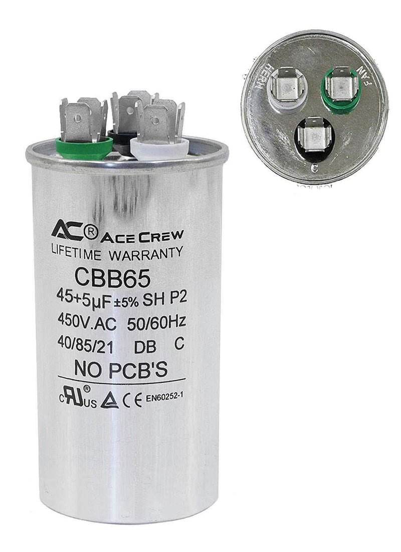 40 + 5 Dual Run Capacitor High Quality 40/5 Premium Capacitor 450VAC 40+5 Capacitor MFD