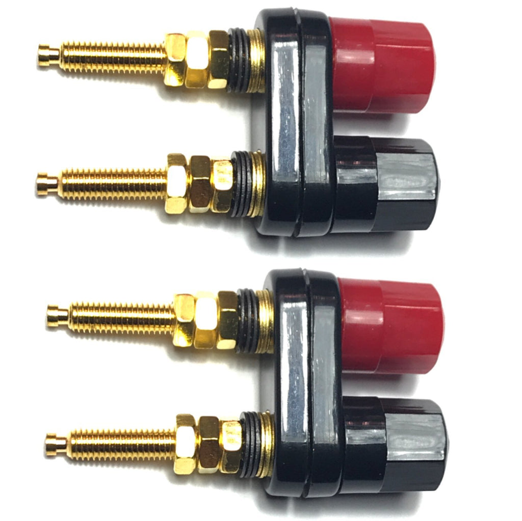 CESS Dual Binding Post Terminal - Amplifier/Speaker/Power Cable Connector - Banana Jack Socket - Length 2.3" (2 Pack)