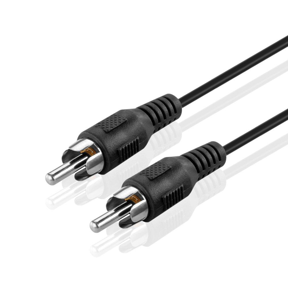 TNP Subwoofer S/PDIF Audio Digital Coaxial RCA Composite Video Cable (15 Feet) - Dual Shielded RCA to RCA Male Connectors Black for Home Theater, HDTV, Digital Video Recorder 15FT