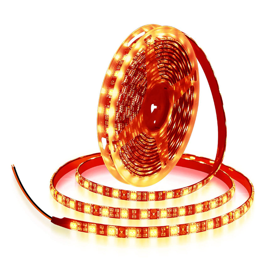 [AUSTRALIA] - ALITOVE Orange LED Strip Lights 16.4ft 5050 SMD Black PCB 5M 300 LEDs Waterproof IP65 12V DC for Home Hotels Clubs Shopping malls Cars Lighting Orange-bk 