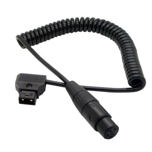 Eonvic Cables-Coiled D-Tap 2Pin Male to XLR 4Pin Female Cable for DSLR Rig Power V-Mount