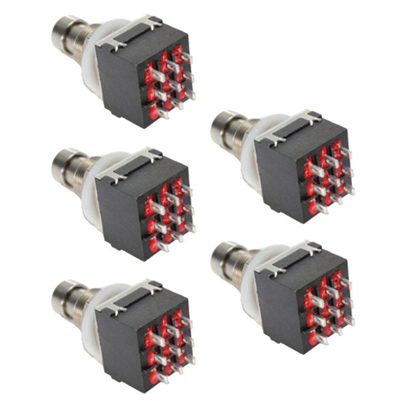 [AUSTRALIA] - ESUPPORT Black 3PDT 9 Pins Box Stomp Guitar Effect Pedal Foot Switch True Bypass Metal Pack of 5 