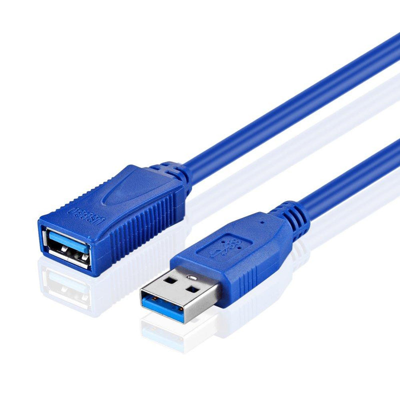 TNP USB 3.0 Extension Cable (6 Feet) - Superspeed USB 3.0 Type A Male to Female Extender M/F Bi-Directional Connector Adapter Wire Cord Plug Jack for Data Transfer Sync & Charge - Blue 6FT