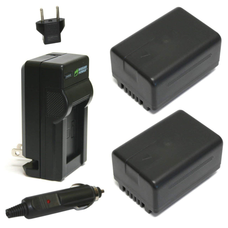 Wasabi Power Battery (2-Pack) and Charger for Panasonic VW-VBT190