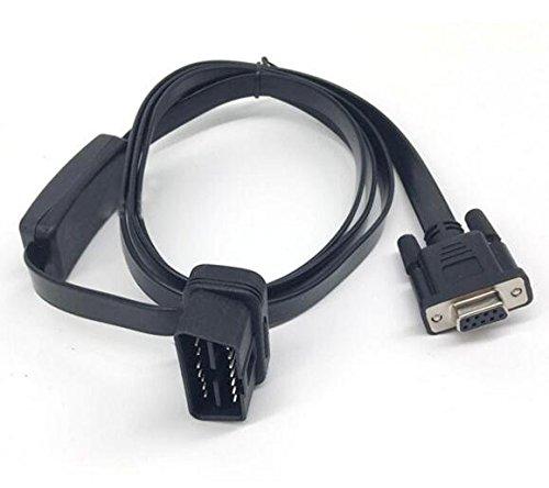 Fotag OBD2 16 pin to DB9 RS232 Serial Port Adapter Cable Diagnostic Extension Cable with Power Switch to Avoid Battery Drain 1.5M 5ft
