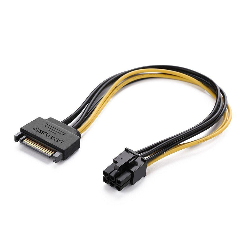 UGREEN Sata Power Cable Sata15 Pin to 6 Pin PCI Express Graphics Video Card Power Cable Adapter 8 Inch