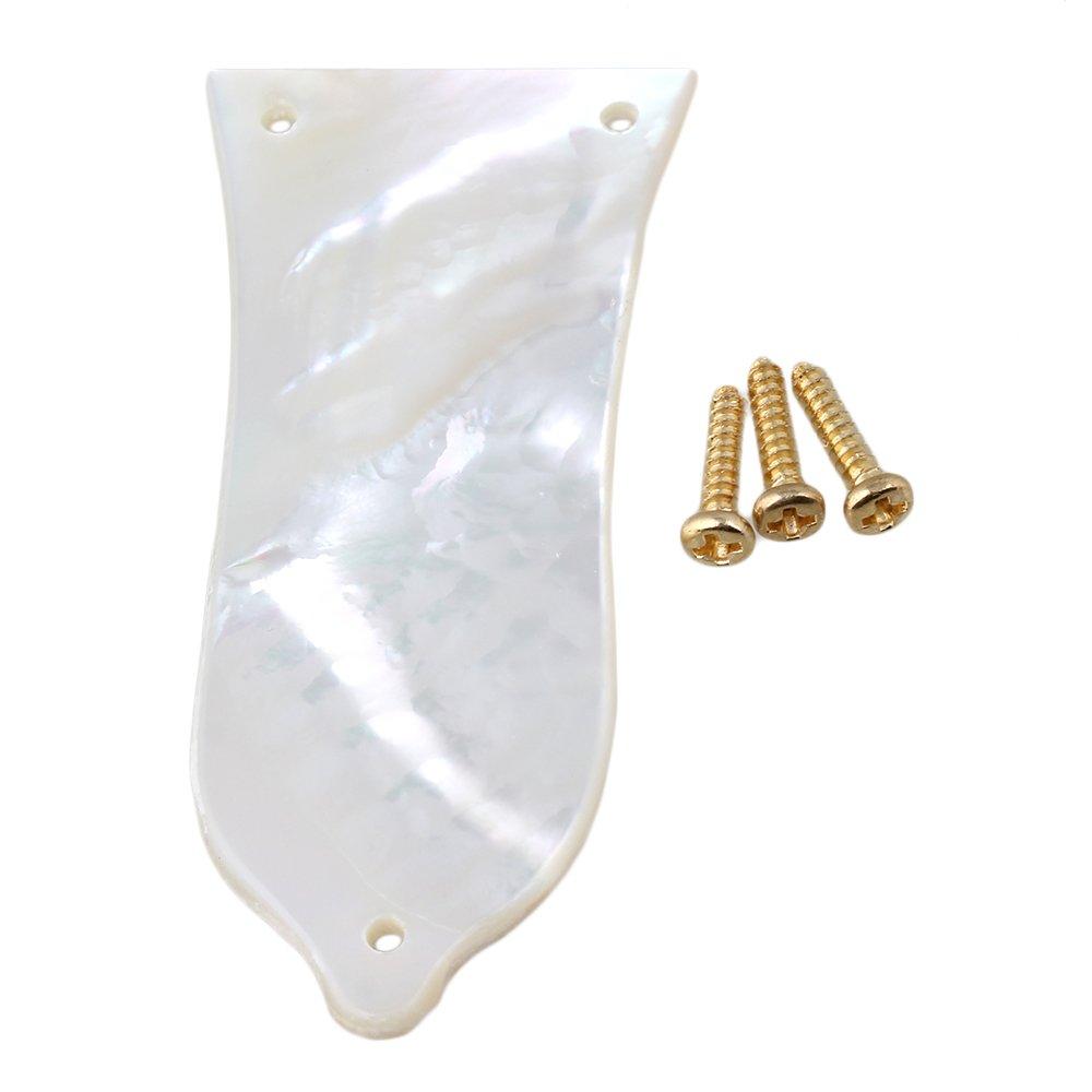 Yibuy White Pearl Shel Electric Guitar l Truss Rod Cover with 3 Holes and Screws