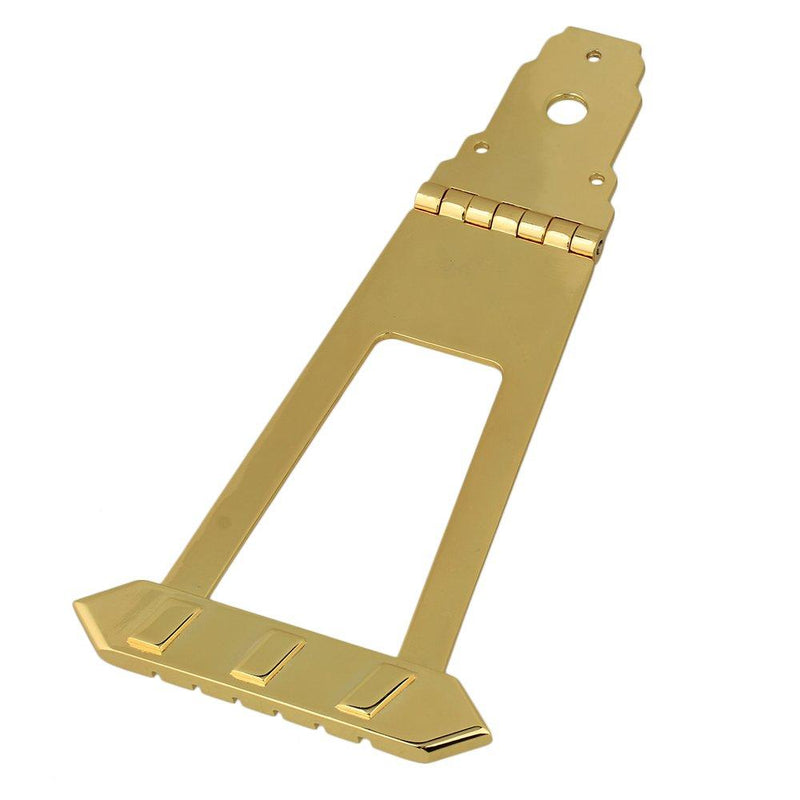 Yibuy Bridge Tailpiece Golden for JAZZ 6 String Guitar