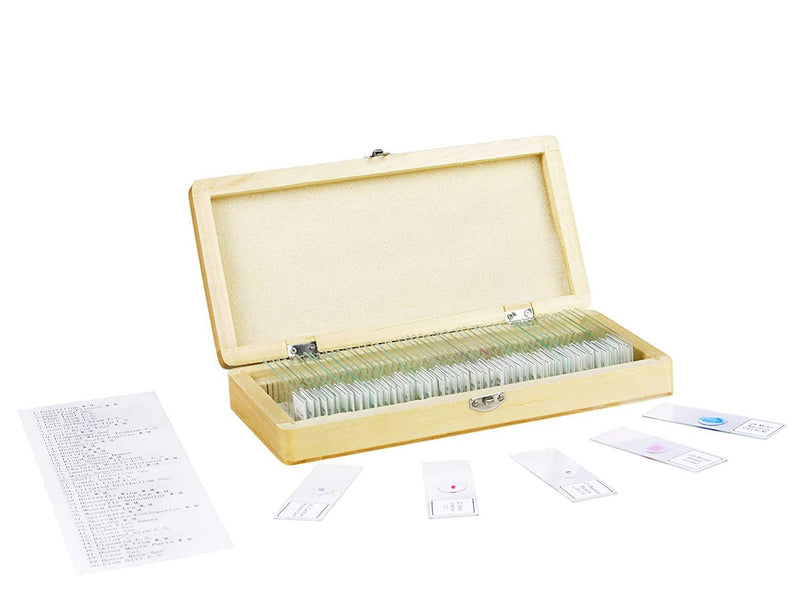 [AUSTRALIA] - Vision Scientific VS50 Piece Slide Set, 50 Prepared Glass Microscope Slides, General Biological/Scientific Application, Shatterproof Box with Interior Padding 