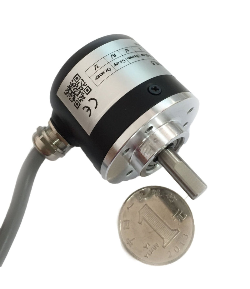 38mm Outer Diameter 6mm Solid Shaft Rotary Encoder 1000PPR 5V Line driver TTL Line driver with 5V
