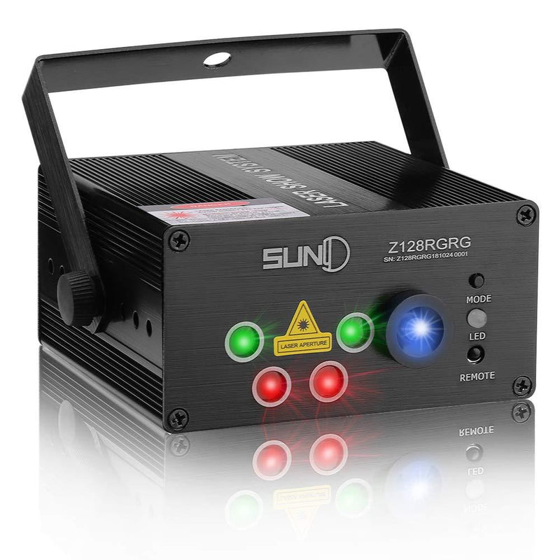 [AUSTRALIA] - SUNY Laser Lights Music Laser Projector 128 Combinations Gobos Projector Indoor 5 Lens Decoration Light Blue LED Remote Control Stage Lighting Red Green Sound Activated Party House Xmas RG Laser Light 