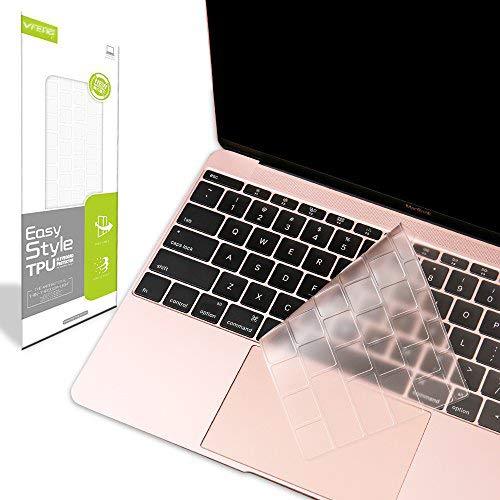 VFENG Premium Ultra Thin Keyboard Cover for 2016-2019 MacBook Pro Without Touch Bar 13 Inch (Model: A1708) and 2015-2017 MacBook 12 Inch (Model Number: A1534), US Version Clear for MacBook 12"/Pro 13" No TouchBar