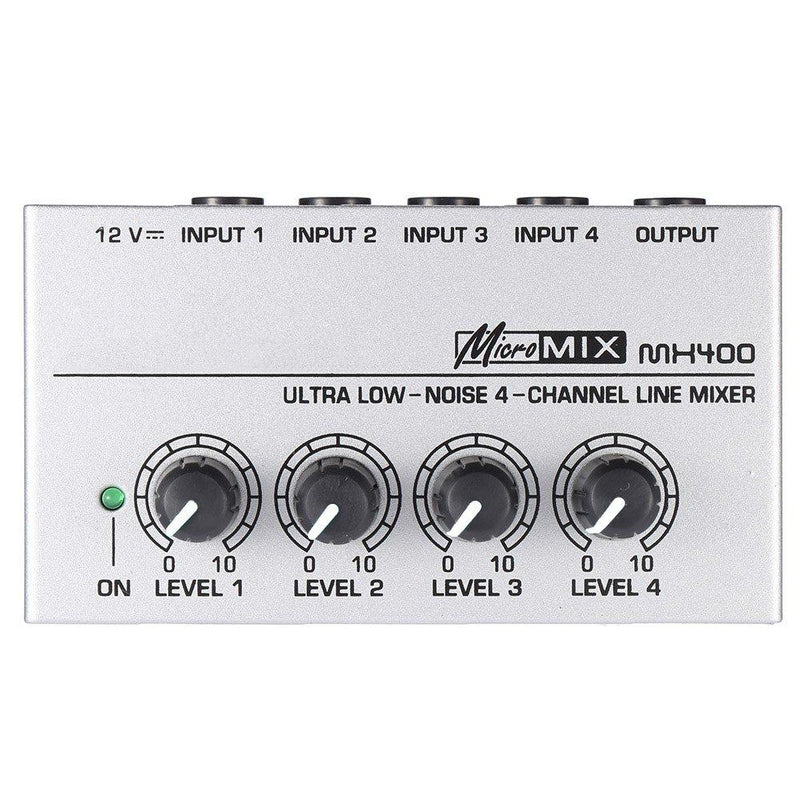 [AUSTRALIA] - ammoon Ultra-compact Low Noise 4 Channels Metal Audio Sound Mixer with Power Adapter Cable (Style 1) 