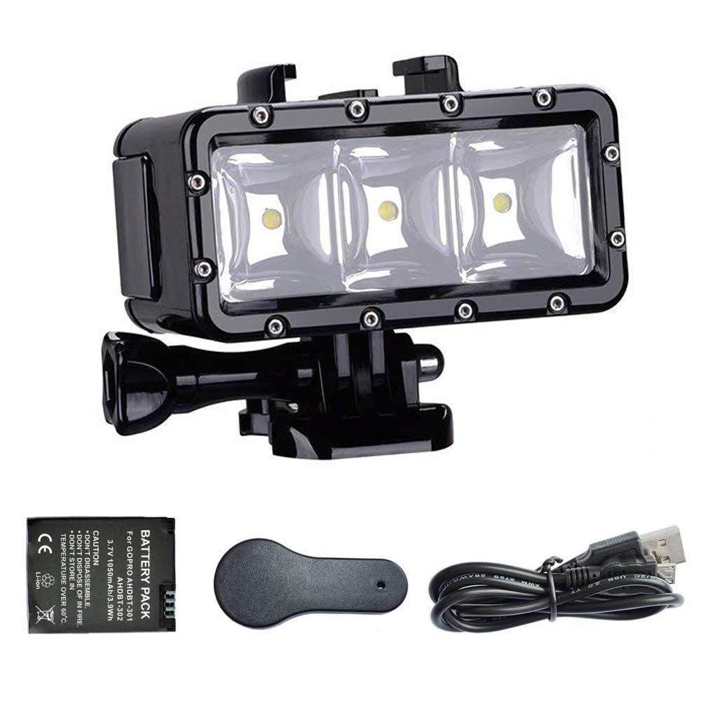 Suptig XShot Dimmable Waterproof (45m) LED Video Light for GoPro Cameras