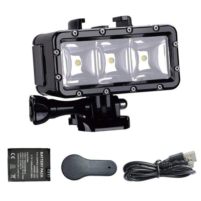 Suptig XShot Dimmable Waterproof (45m) LED Video Light for GoPro Cameras