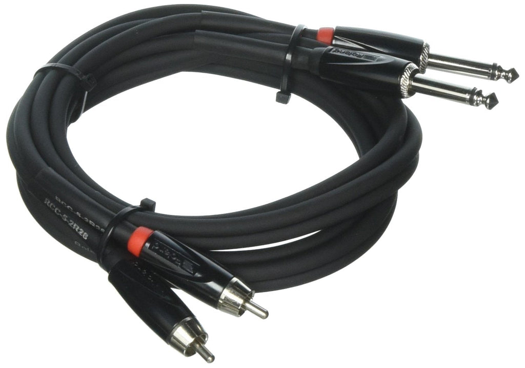 [AUSTRALIA] - Roland Black Series Interconnect Cable, Dual RCA to Dual 1/4-Inch, 5-Feet 5 feet Dual RCA-1/4" 