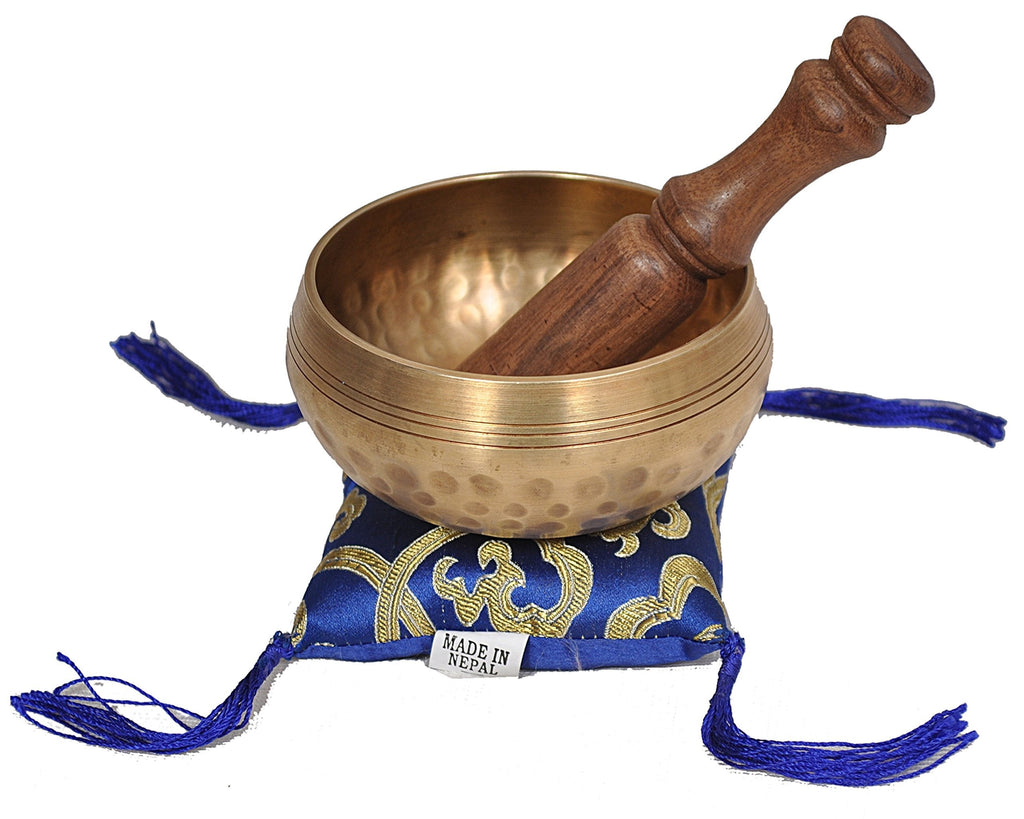 Dharma Store Nepalese Hand Hammered Tibetan Meditation Yoga Singing Bowl Set - with Traditional Design Fridge Magnet 3.8 Inches