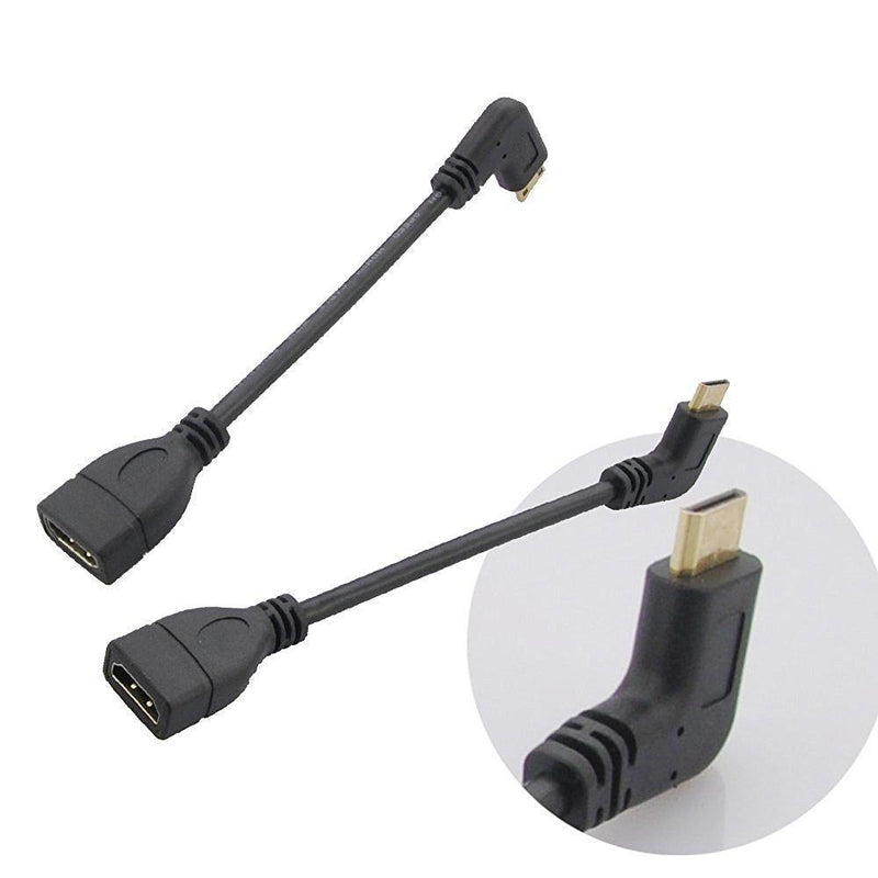 Seadream 6" 15CM High Speed 90 Degree Mini HDMI Right-toward Male to HDMI Female Cable Adapter Connector (Right-Toward)