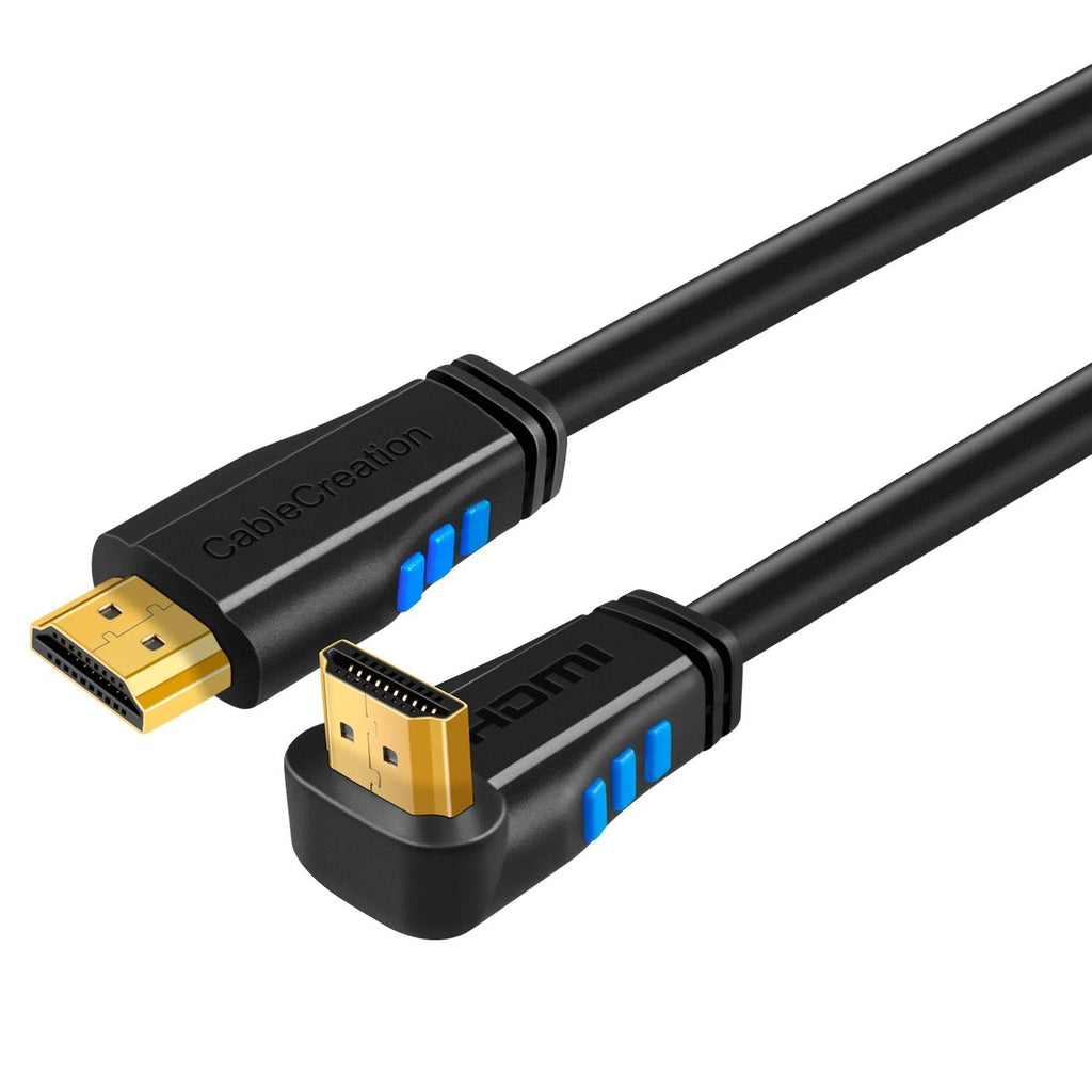 HDMI Cable, CableCreation 10 Feet Upward Angle 270 Degree 4K HDMI 2.0 Cable with Gold Plated Connector, Support 4K (60Hz) Ultra HD, 3D Video, Ethernet, Audio Return Channel, Black 10ft