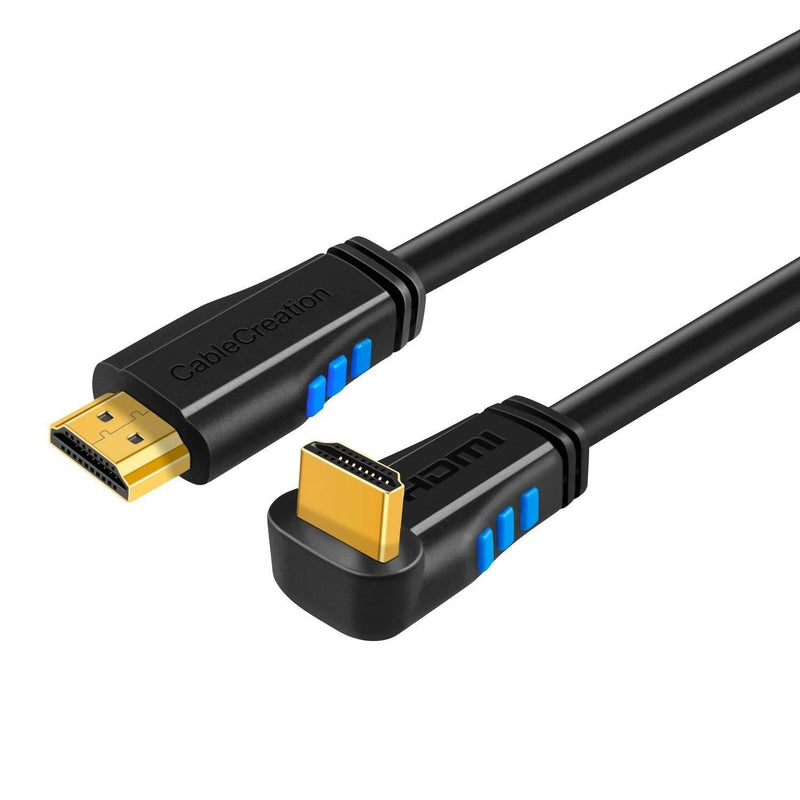 [AUSTRALIA] - HDMI 2.0 Cable, CableCreation 3 Feet 4K (60Hz) Down Angle 90 Degree Down HDMI Cable with Gold Plated Connector, Support Ultra HD, 3D Video, Ethernet, Audio Return Channel, Black 3ft 