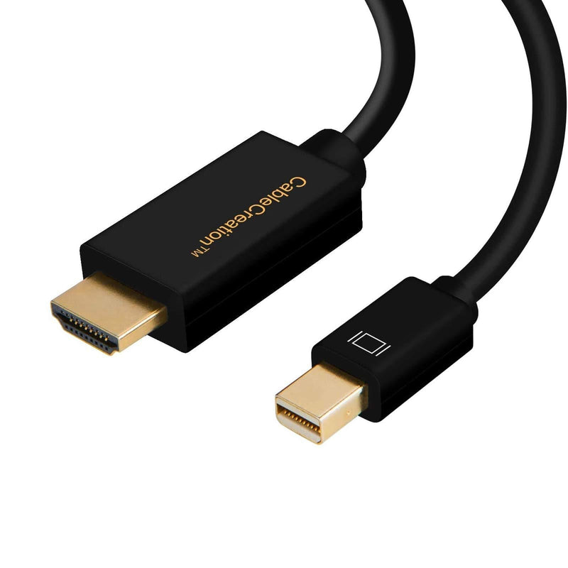 Active Mini DP to HDMI Cord 6ft, CableCreation Mini DisplayPort (DP1.2) to HDMI, 4K x 2K & 3D Audio/Video, Eyefinity Multi-Screen, Compatible with MacBook Pro, iMac 1.8 M/Black 6 FT (Active) Black