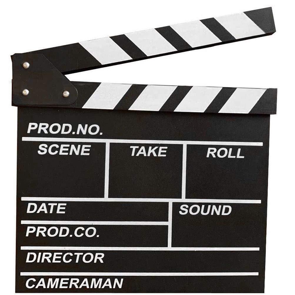 BERON Professional Vintage TV Movie Film Clap Board Slate Cut Prop Director Clapper (Black) Black