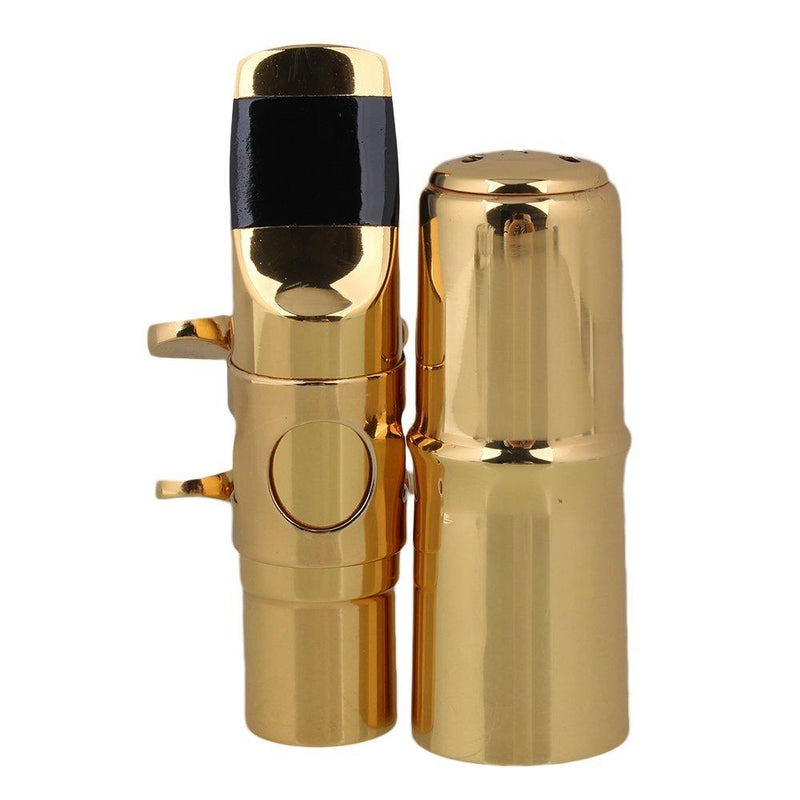 Yibuy #7 Golden Brass B-flat Soprano Saxophone Mouthpiece with Ligature Reed