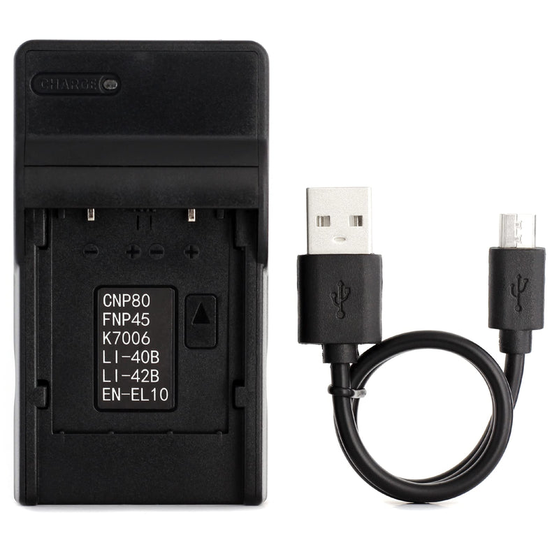 LI-40B USB Charger for Olympus D-720, FE-230, FE-340, FE-280, FE-20, Stylus 710, 790SW, 770SW, 7010, 760, 720SW, VR-320, VR-310, X-935, X-905 Camera and More