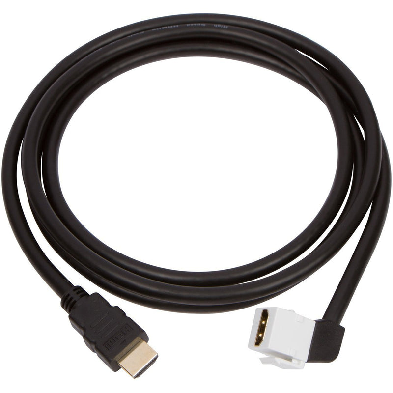 Buyer's Point HDMI Keystone Cable, 6ft (1.8m) 28 AWG, with Ethernet Female-Male (1, 90 Degree) 1
