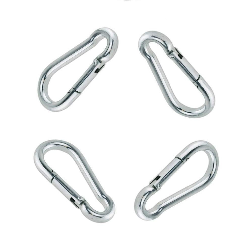 Mydio Set of 4 Silver Spring Snap Hook Stainless Steel 304 Clip Keychain