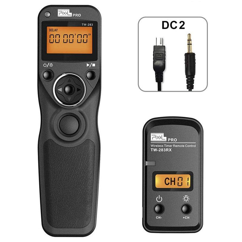 Wireless Remote Shutter Compatible for Nikon, Pixel TW-283 DC2 Wireless Shutter Release Remote Control Compatible for Nikon Z7 Z6 Df D90 D7500 D3300 D3100 D3200 D5000 D5500 D7200 D7000 D600 D750 TW-283DC2 Compatible for Nikon