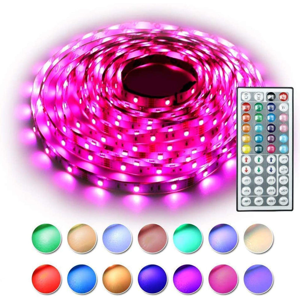 [AUSTRALIA] - RaThun Led Strip Lights 32.8ft (Continuous 10 Meters/ roll）with 44 Keys IR Remote and 12V Power Supply,300 LEDs SMD 5050 RGB Light,Color Changing Lights for Home Lighting Decorative-UL Listed 