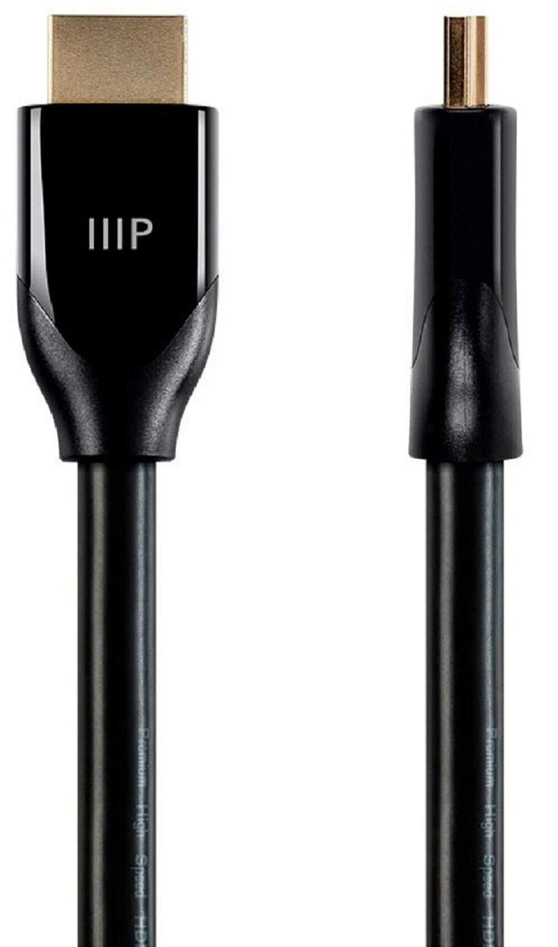 Monoprice Certified Premium HDMI Cable - Black - 10 Feet | 4K@60Hz, HDR, 18Gbps, 28AWG, YUV 4 Single 10Ft