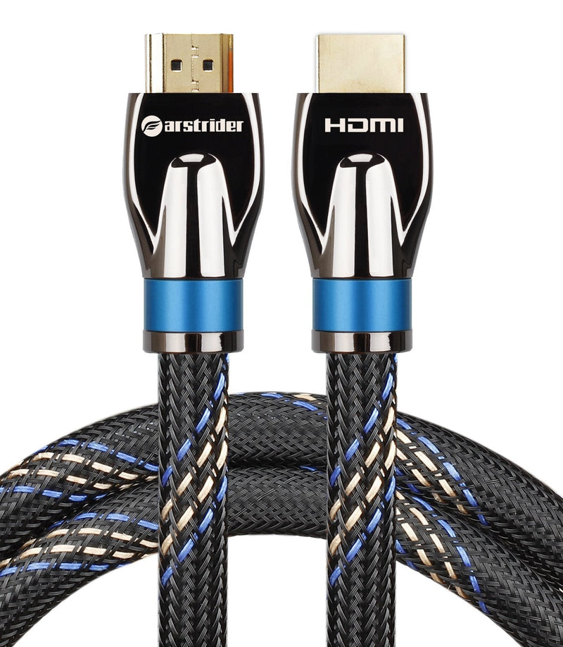4K HDMI Cable/HDMI Cord 12ft - Ultra HD 4K Ready HDMI 2.0 (4K@60Hz 4:4:4) - High Speed 18Gbps - 26AWG Braided Cord-Ethernet /3D / HDR/ARC/CEC/HDCP 2.2 / CL3 by Farstrider 12 Feet Blue
