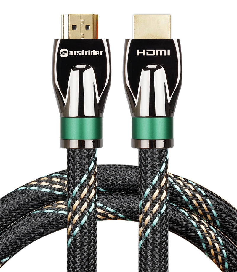 4K HDMI Cable/HDMI Cord 25ft - Ultra HD 4K Ready HDMI 2.0 (4K@60Hz 4:4:4) - High Speed 18Gbps - 26AWG Braided Cord-Ethernet /3D / ARC/CEC/HDCP 2.2 / CL3 by Farstrider 25 Feet Green