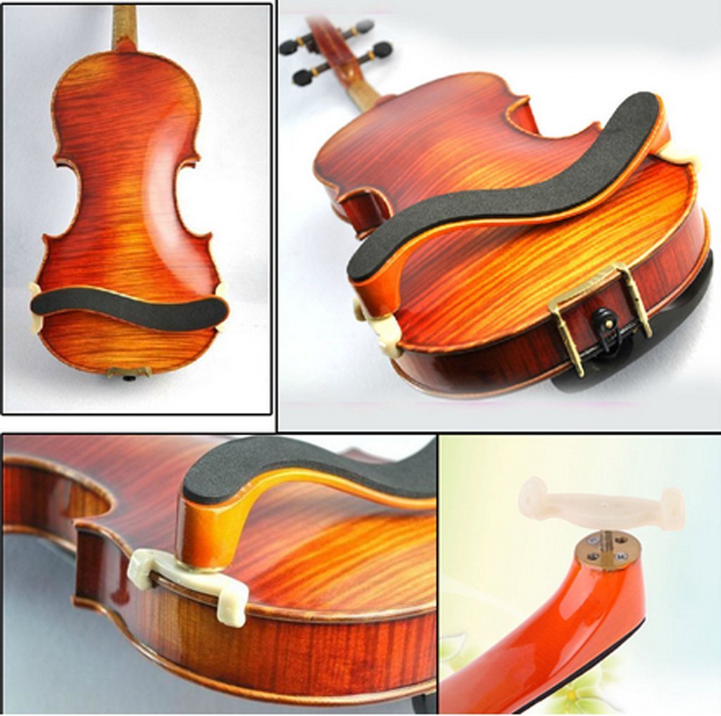 Violin Shoulder Rest Maple Wood Fit 3/4 4/4 Fiddle Violin with Cleaning Cloth