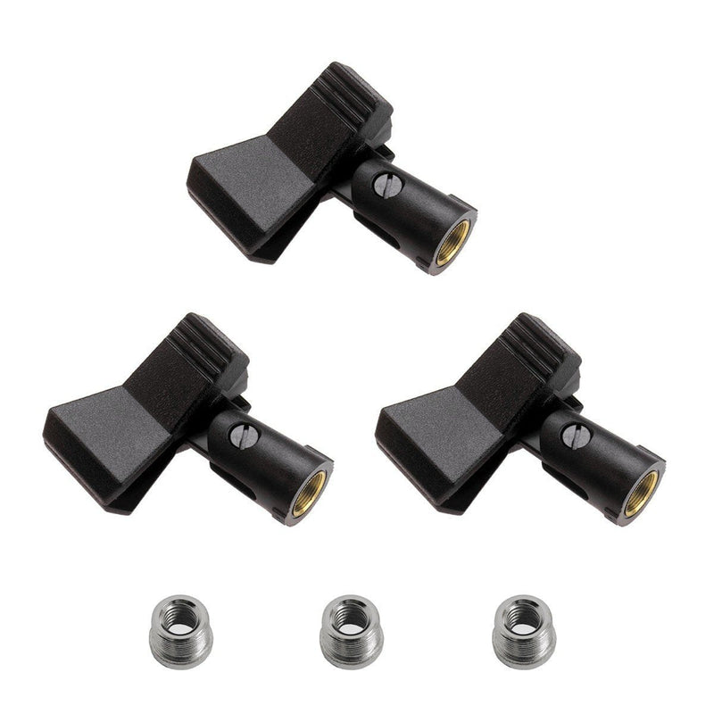 [AUSTRALIA] - Audio 2000s AMC4171 Universal Microphone Clip Holder with Adapter (3 Pack) 3-Pack Universal Clip 