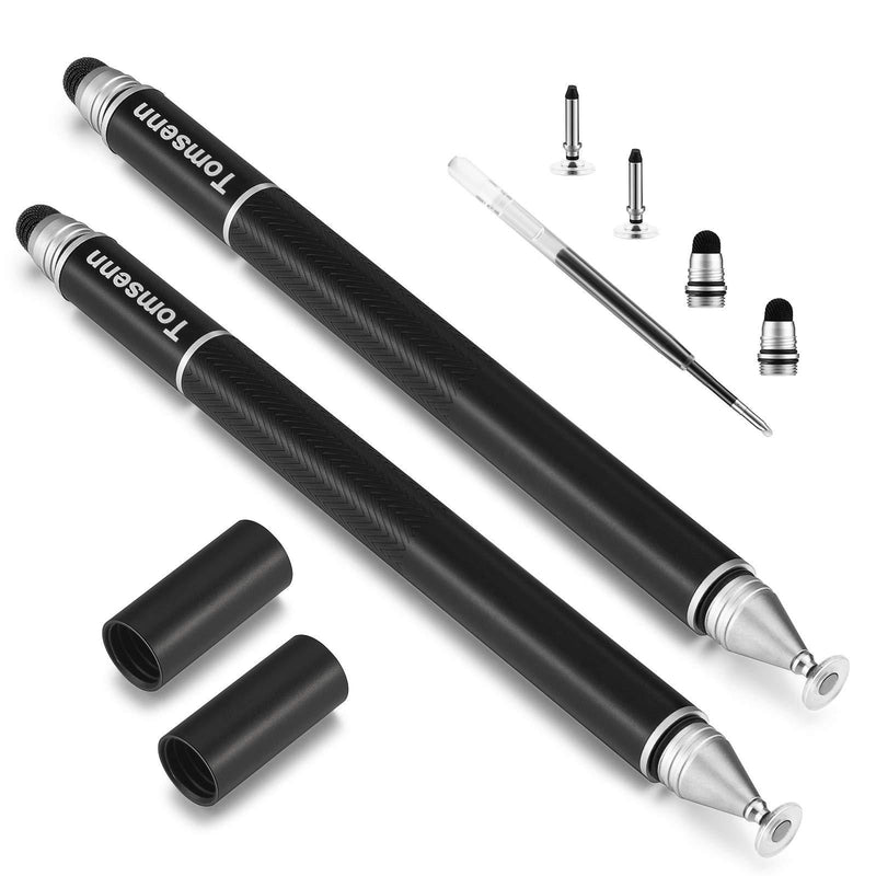 Fine Point Capacitive Stylus Pen for iPad, iPhone, Tablets,Cell Phones [ Fine Point & High Sensitivity Disc Tip Series ] with 2 Replaceable Disc Tips,